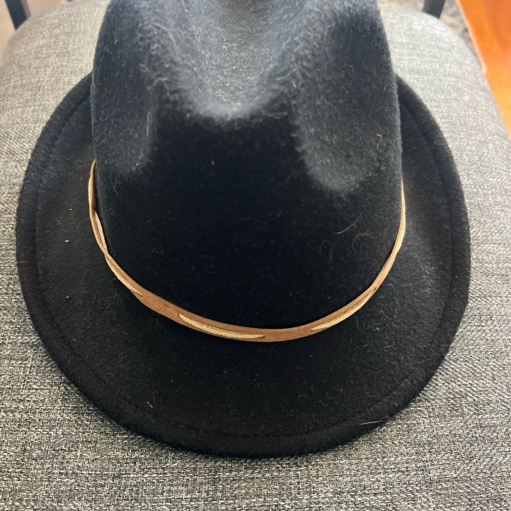 Magid Hats Classic Black Men’s Small Fedora Hat with Tan Band